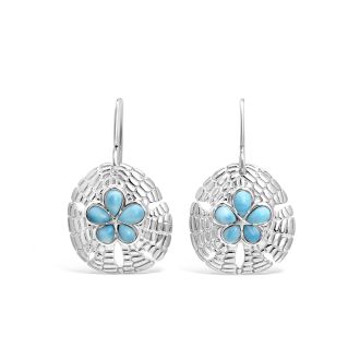 Sand Dollar Drop Earrings Larimar | Dune Jewelry