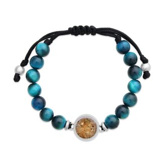 Beaded Bracelet Adjustable - Blue Tiger Eye