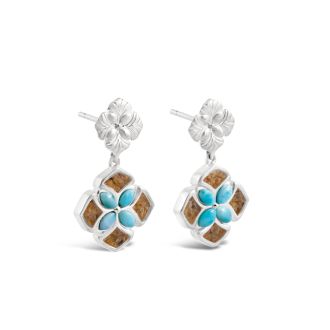BC - Boho Bloom Earrings Larimar and Sand