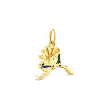 Collectible Travel Treasures Alaska State Charm - 14k Gold Vermeil