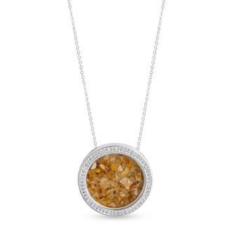 Diamond Heirloom Locket Necklace 25mm - Sterling