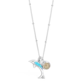 Dolphin Necklace Larimar and Sand