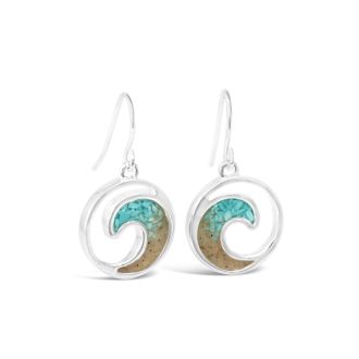 Explorer Wave Drop Earrings - Silver - Turquoise Gradient