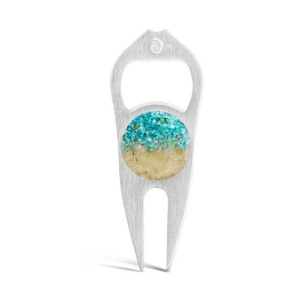 Golf Divot-Repair Tool and Bottle Opener - Turquoise Gradient