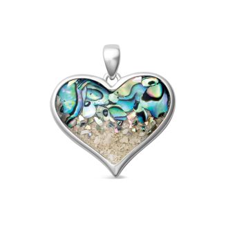 Large Heart Necklace - Abalone Gradient