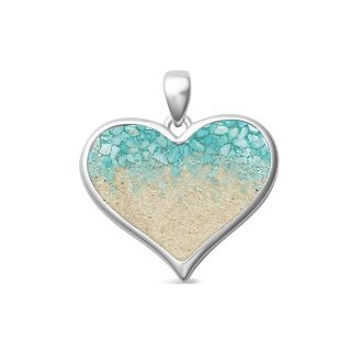 Large Heart Necklace - Turquoise Gradient