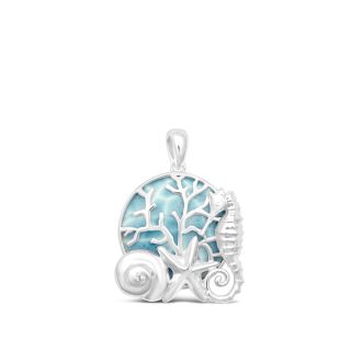 BC - Seaside Collage Pendant - Larimar