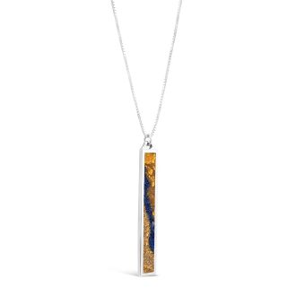 Sleek matte modern geometric bar Cleopatra Jewelry with Sacred Egyptian Sand and Lapis Lazuli from Dune Jewelry's Icon Collection