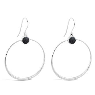 Meteorite Daisy Hoop Earrings