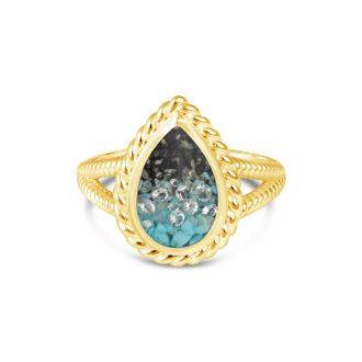Modern Mermaid Ring by Captain Kate - Diamond & Turquoise Gradient - 14k Gold Vermeil