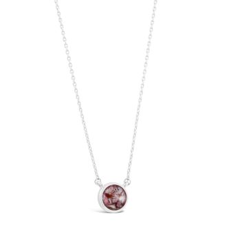 Purple Scallop shell necklace from our birth month jewelry collection, featuring November birthstones, birth flowers, and birth shells for jewelry that's uniquely you. Great birthday gift and holiday gift. November birthstone necklace, November birth flow