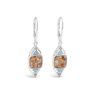 Odyssey Leverback Earrings - Larimar & Sand