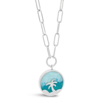 &earth - Palm Tree Necklace - Silver Plated