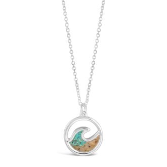 BC - Cresting Wave Necklace - Brass - Turquoise Gradient