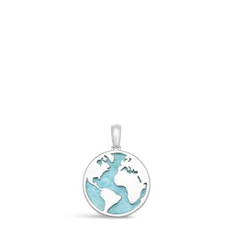 Globe Necklace World Traveler Larimar By Christine Kesteloo