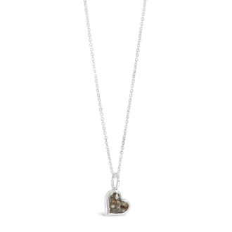 Sterling Silver Heart Necklace Sand from Crescent Beach, Portland, Maine