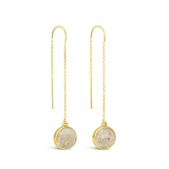 Long Gold Sandglobe Earrings