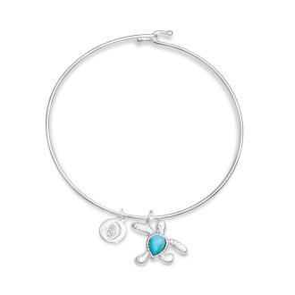 Sea Turtle Bangle Larimar | Dune Jewelry