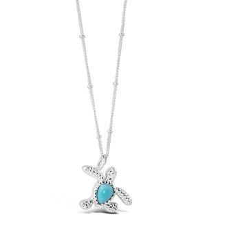 Larimar turtle necklace, silver larimar jewelry and Caribbean jewelry.