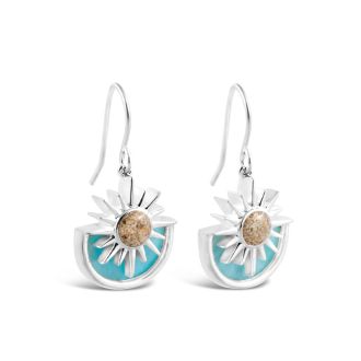 Sun Splash Earrings Larimar and Sand