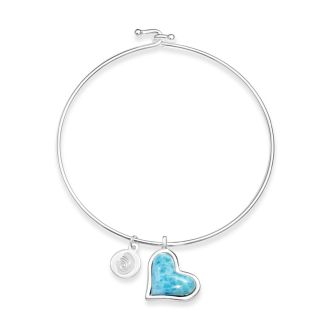 Tilted Heart Bangle Larimar