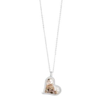 Tilted Heart Necklace - Mother of Pearl Gradient