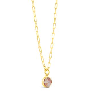 Collectible Travel Treasures Round Necklace - 14k Gold Vermeil