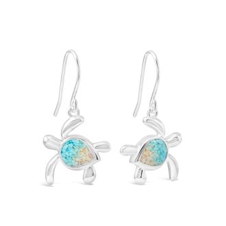 Turtle Drop Earrings - Turquoise Gradient