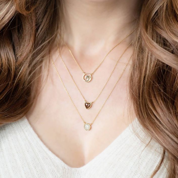 Delicate Dune Heart Necklace - 14k Gold Vermeil | Heart Gold Necklace