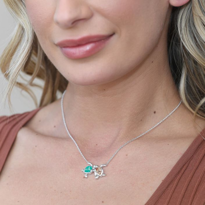 Diamond Turtle Necklace - 001-165-00866