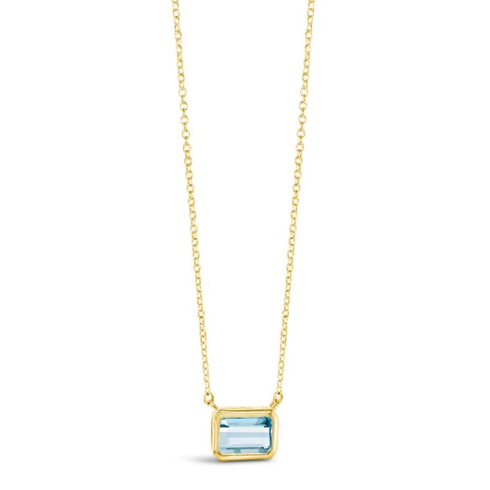 Classic Aquamarine Necklace in 14k Yellow Gold | Landing Company