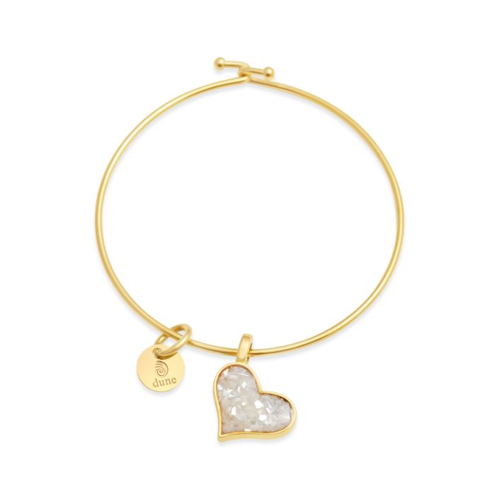 Gold Heart Beach Bangle | Customize Your Own | Dune Jewelry