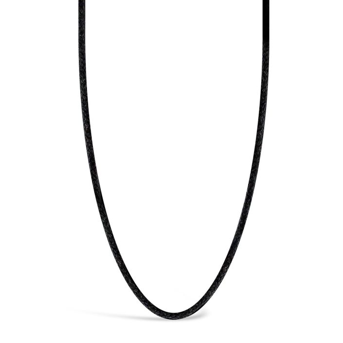 Rhodium Puffy Heart Black Suede Adjustable Cord Necklace - Lovisa
