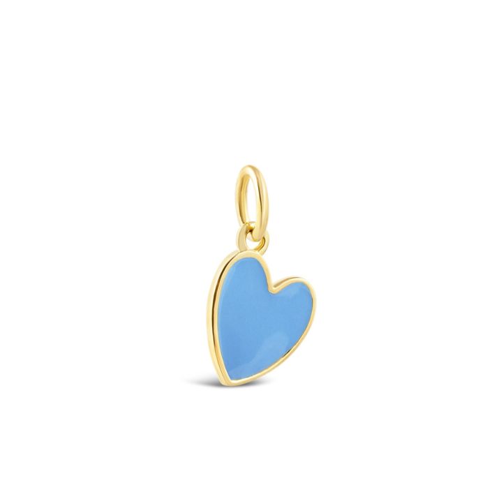 14K Gold Blue Heart Charm  Bracelet & Necklace Charms