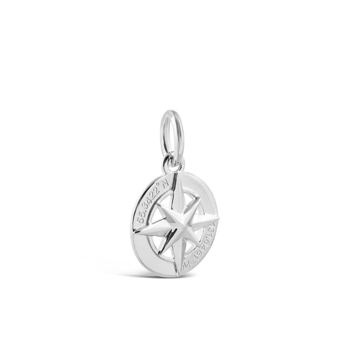 Ketchikan Coordinates Compass Necklace & Bracelet Silver Charm