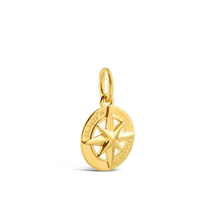 Engraved Compass Bracelet- Gold Vermeil