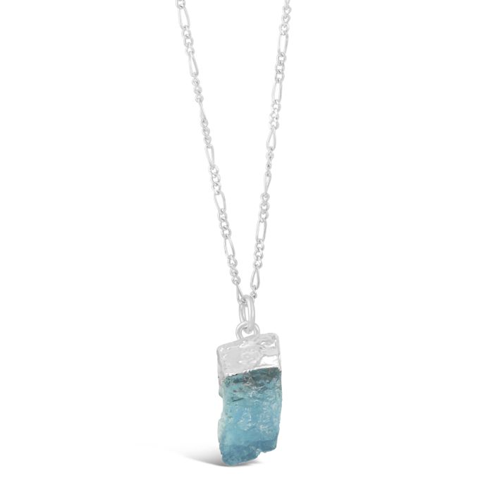 Aquamarine Blue Swarovski Crystal Necklace - Medium Oval – Dames a la Mode