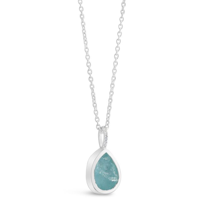 Aquatica Raw Aquamarine Necklace – One Tribe Jewelry