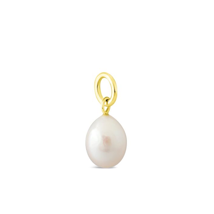 Gold and Cultured Pearl Charm Monogram Cocktail Ring