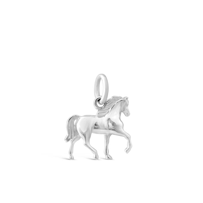 Stunning Silver Rocking Horse Pendant Necklace