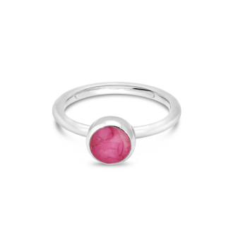 Birth Month Flower Stacker Ring - Round - April - Daisy