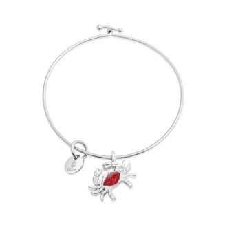 Crab Bangles with Beach Sand, natural gemstones, or shells, custom bangle bracelets.