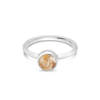 Birth Month Shell Stacker Ring - Round - May - Mermaid Slipper