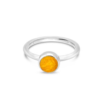 Birth Month Flower Stacker Ring - Round - May - Sunflower