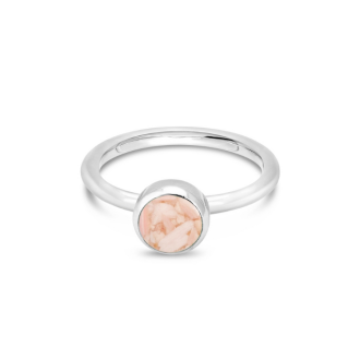 Birth Month Shell Stacker Ring - Round - June - Conch Shell