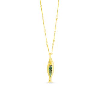 Minnow Necklace - Dune Gold - Abalone Gradient
