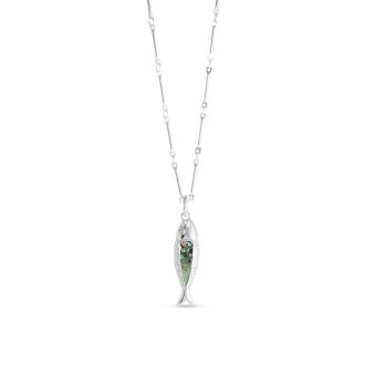 Minnow Necklace - Dune Silver - Abalone Gradient
