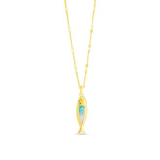 Minnow Necklace - Dune Gold - Turquoise Gradient