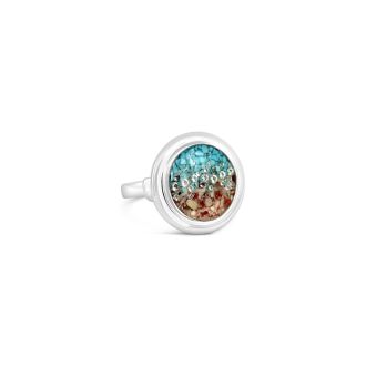 Neptune Cocktail Ring - Diamond & Turquoise Gradient