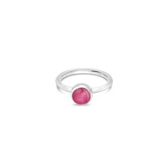Birth Month Flower Stacker Ring - Round - April - Daisy